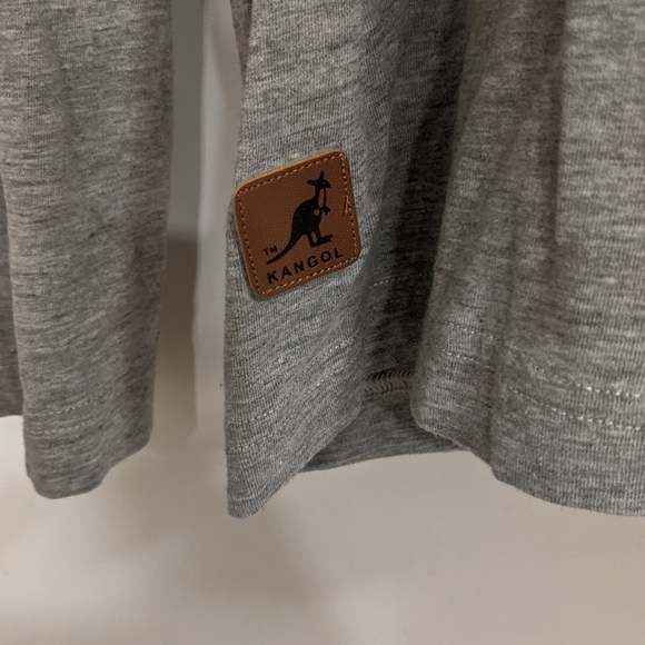 Men's hooded long sleeve shirt kangol size Large Red and Light grey - Picture 3 of 7